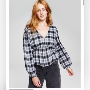 And Now This V-Neck Puff-Sleeve Top